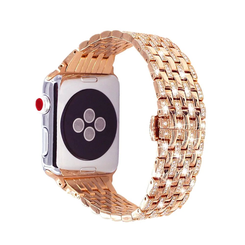 Ювелирный браслет с кристаллами и бриллиантами для Apple Watch Band Series SE/6/5/4/3/2, металлический модный ремешок для iWatch 38/42 мм 40/44 мм
Ювелирный браслет с кристаллами и бриллиантами для Apple Watch Band Series SE/6/5/4/3/2, металлический модный ремешок для iWatch 38/42 мм 40/44 мм
