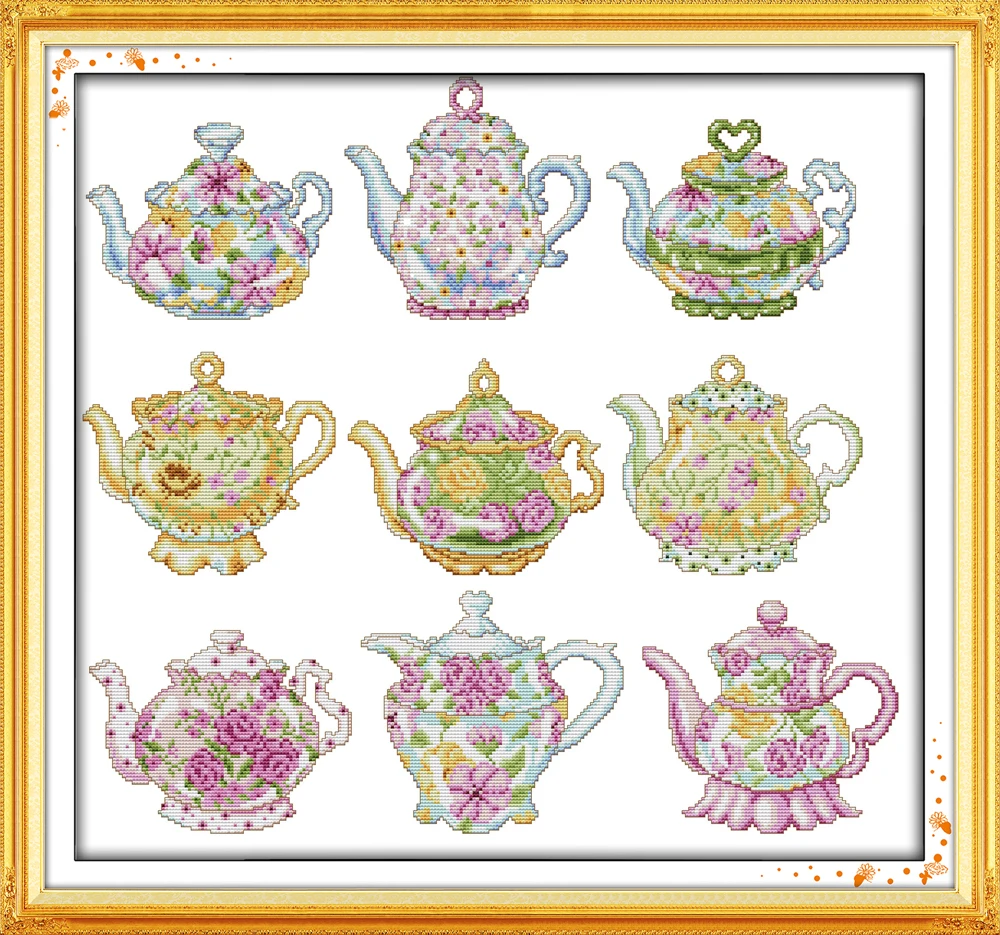 The teapot series cross stitch kit 14ct 11ct flowers patterns count print stitch embroidery DIY handmade needlework Dreamfounder
The teapot series cross stitch kit 14ct 11ct flowers patterns count print stitch embroidery DIY handmade needlework Dreamfounder