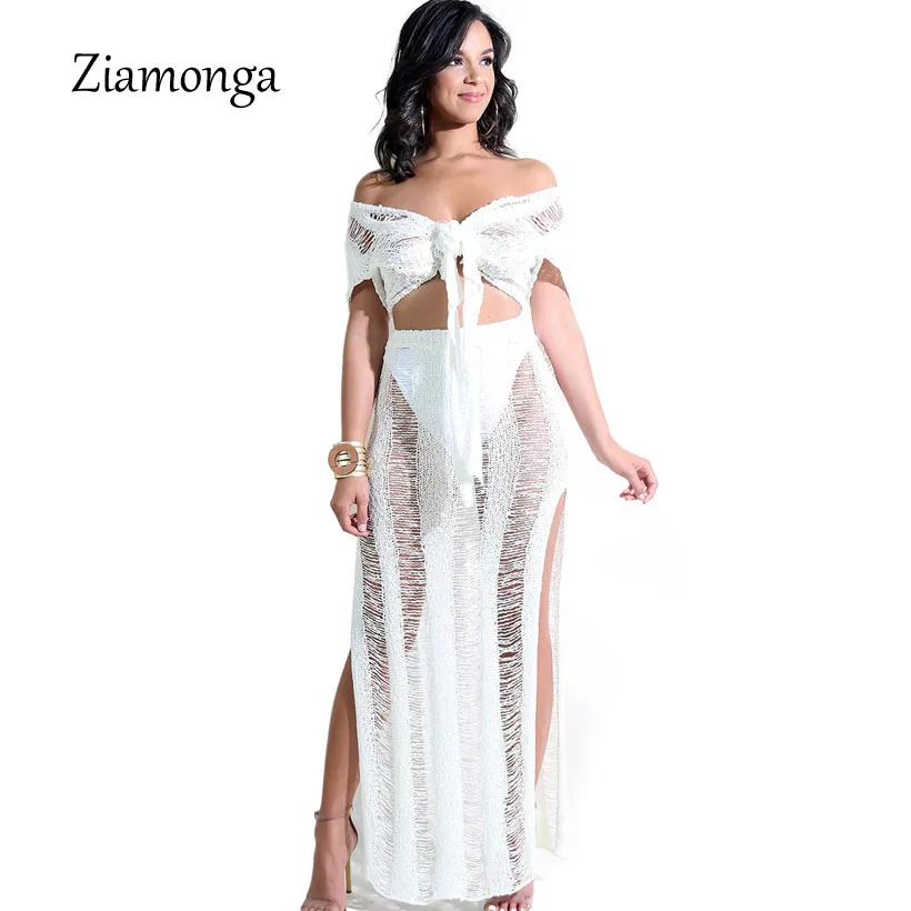 Фото Ziamonga трикотажное сексуальное платье из двух частей женское с V образным вырезом и