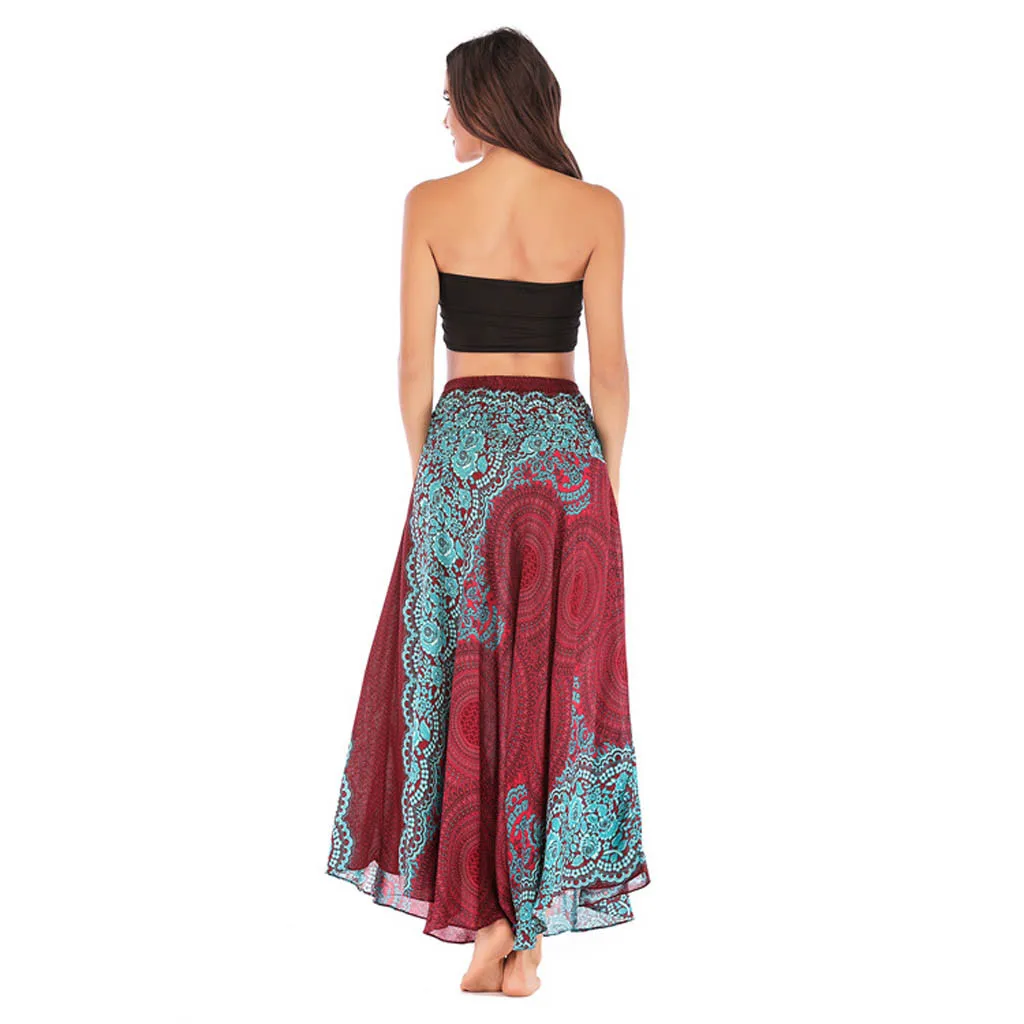 Women's Long Hippie Bohemian Skirt Gypsy Elastic Waist Floral Backless Skirt Two Wear Big Swing Skirt Rayon Empire Casual 5.27
Women's Long Hippie Bohemian Skirt Gypsy Elastic Waist Floral Backless Skirt Two Wear Big Swing Skirt Rayon Empire Casual 5.27