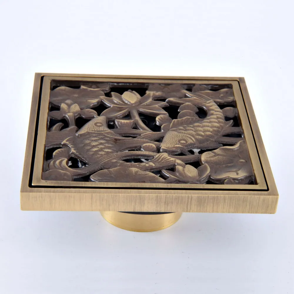 Antique Brass Vintage Carved Flower Pattern Bathroom Shower Drain 4" Square Floor Drain Waste Grates Bathroom Accessory mhr081
Antique Brass Vintage Carved Flower Pattern Bathroom Shower Drain 4" Square Floor Drain Waste Grates Bathroom Accessory mhr081