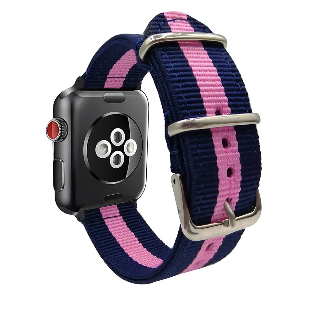 Ремешок нейлоновый для Apple Watch Band 38 мм 42 браслет смарт часов iWatch Series 1 2 3 4 темно