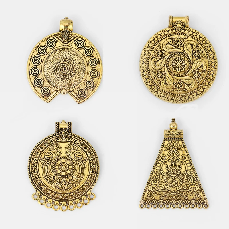 2PCS Antique Gold Large Round Tribal Bohemian Boho Medallion Trapezoid Charms Pendants Connectors for Necklace Making Jewelry
2PCS Antique Gold Large Round Tribal Bohemian Boho Medallion Trapezoid Charms Pendants Connectors for Necklace Making Jewelry