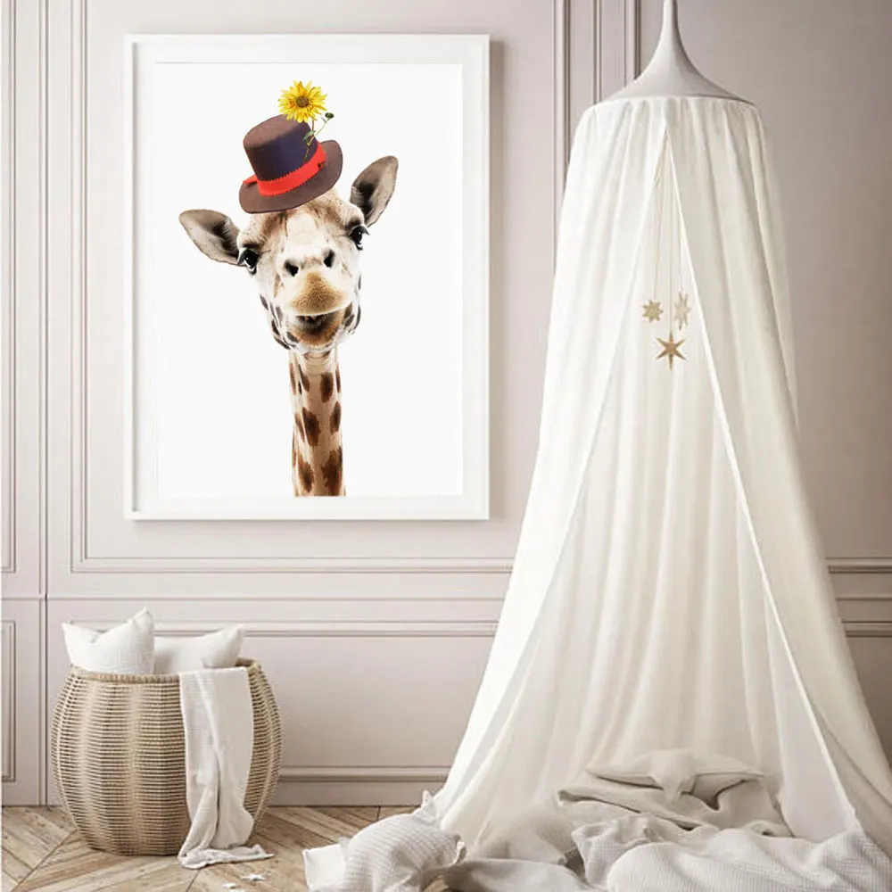 Cute Deer with Hat Animal Wall Art Canvas Print Nursery Poster Painting Decorative Picture Nordic Kids Bedroom Decor No Frame
Cute Deer with Hat Animal Wall Art Canvas Print Nursery Poster Painting Decorative Picture Nordic Kids Bedroom Decor No Frame