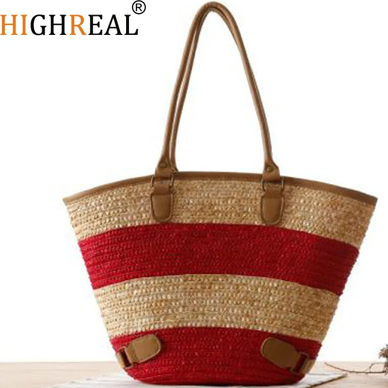 HIGHREAL Beach Bag for Summer Big Straw Bags Handmade Woven Tote Women Travel Handbags Luxury Designer Shopping Bags
HIGHREAL Beach Bag for Summer Big Straw Bags Handmade Woven Tote Women Travel Handbags Luxury Designer Shopping Bags
