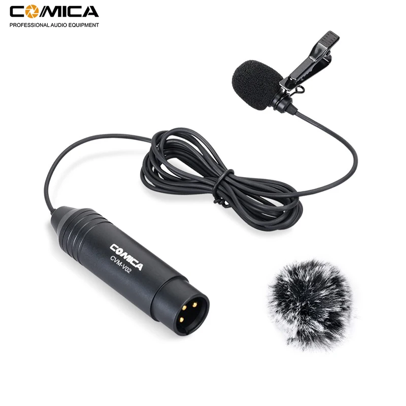 

CVM-V02O Phantom Power Omni-directional XLR Lavalier Lapel Microphone for Canon Sony Panasonic Camcorder Mic for ZOOM Recorders