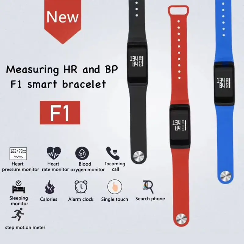 F1 Waterproof Bluetooth Smart Bracelet Blood Pressure Heart Rate Monitor Fitness Sport Tracker Wristband Smartbracelet
F1 Waterproof Bluetooth Smart Bracelet Blood Pressure Heart Rate Monitor Fitness Sport Tracker Wristband Smartbracelet