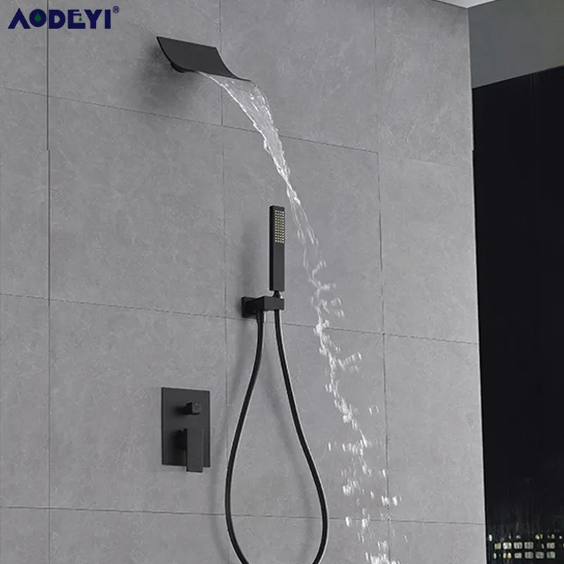 Brass Black Shower Set Bathroom Faucet Wall Mounted Rainfall Shower Head Diverter Mixer Handheld Spray Set
Brass Black Shower Set Bathroom Faucet Wall Mounted Rainfall Shower Head Diverter Mixer Handheld Spray Set