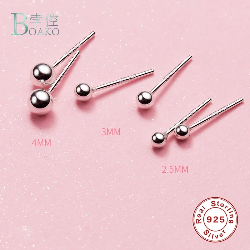 BOAKO Ball Stud Earrings For Women Girls 925 Sterling Silver Ear Studs Piercing Cartilage Small Balls Earring Silver 1Pair
BOAKO Ball Stud Earrings For Women Girls 925 Sterling Silver Ear Studs Piercing Cartilage Small Balls Earring Silver 1Pair