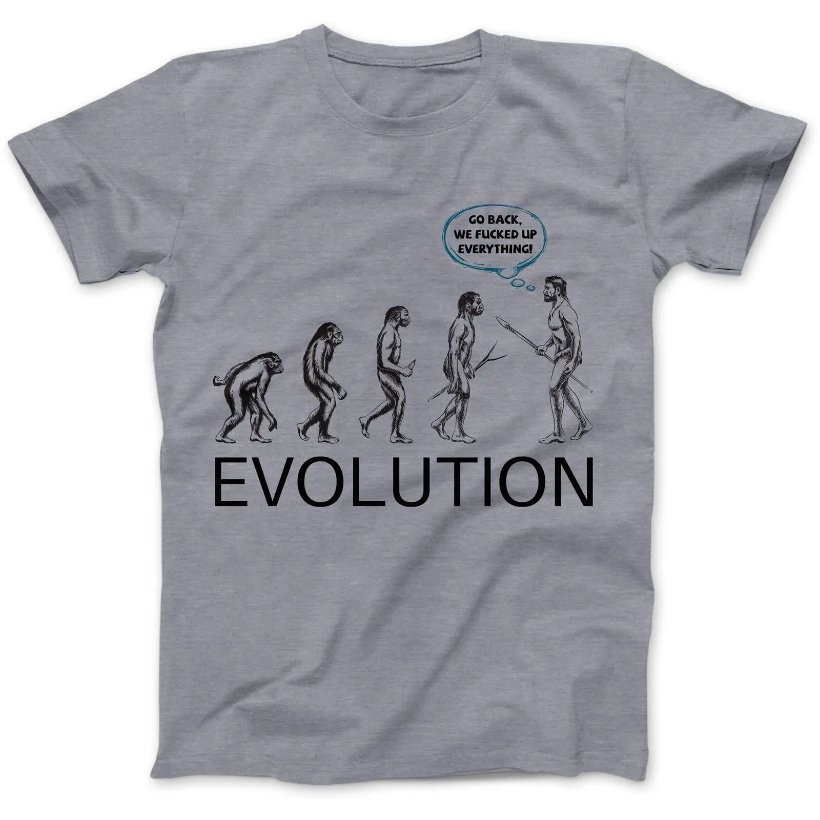 Мужская хлопковая футболка с принтом Evolution Забавные топы премиум-класса рисунком