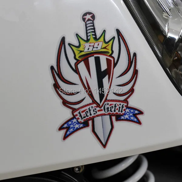 1pc motorsport Nicky Hayden stickers reflective moto racing decals 69 shield let's get it motocross sticker for superbike
1pc motorsport Nicky Hayden stickers reflective moto racing decals 69 shield let's get it motocross sticker for superbike