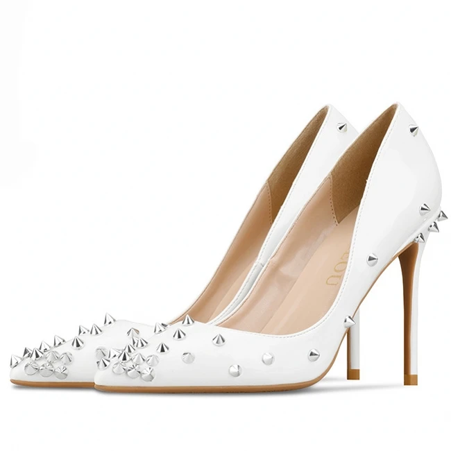 2020 New Fashion High Heels Women Shoes Genuine Leather Thin High Heel Party Shoes Rivet Pointed Toe Pumps Lady H0002
2020 New Fashion High Heels Women Shoes Genuine Leather Thin High Heel Party Shoes Rivet Pointed Toe Pumps Lady H0002