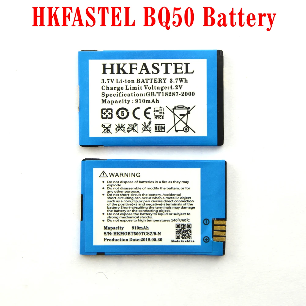 Новый аккумулятор HKFASTEL BT50 BT51 BQ50 для телефона Motorola K1m Z6tv Q V190 V323 V325 V360 V361 W260 W315 W510 W755