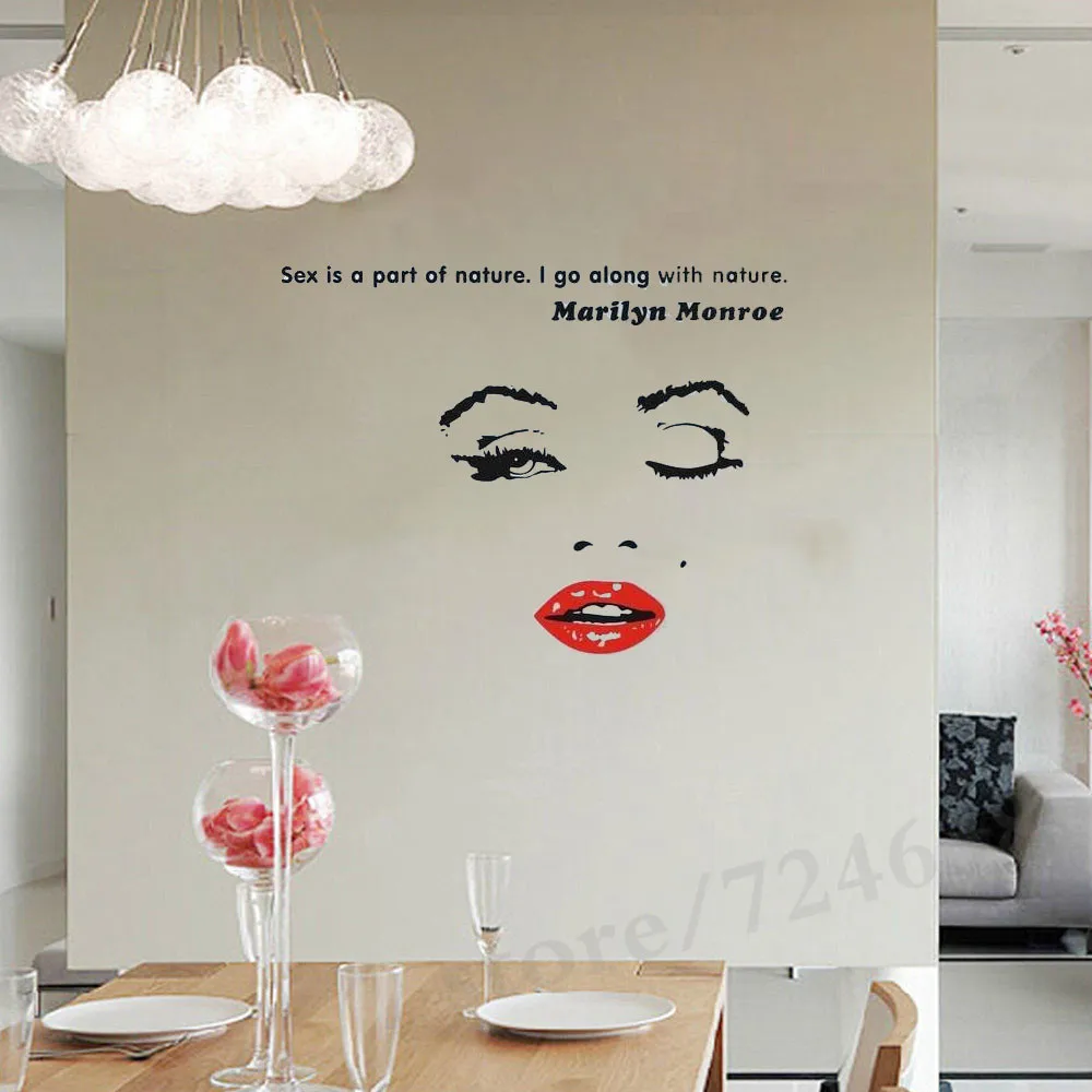 Виниловые настенные наклейки для гостиной и спальни DIY Marilyn Monroe Quote Moon Star