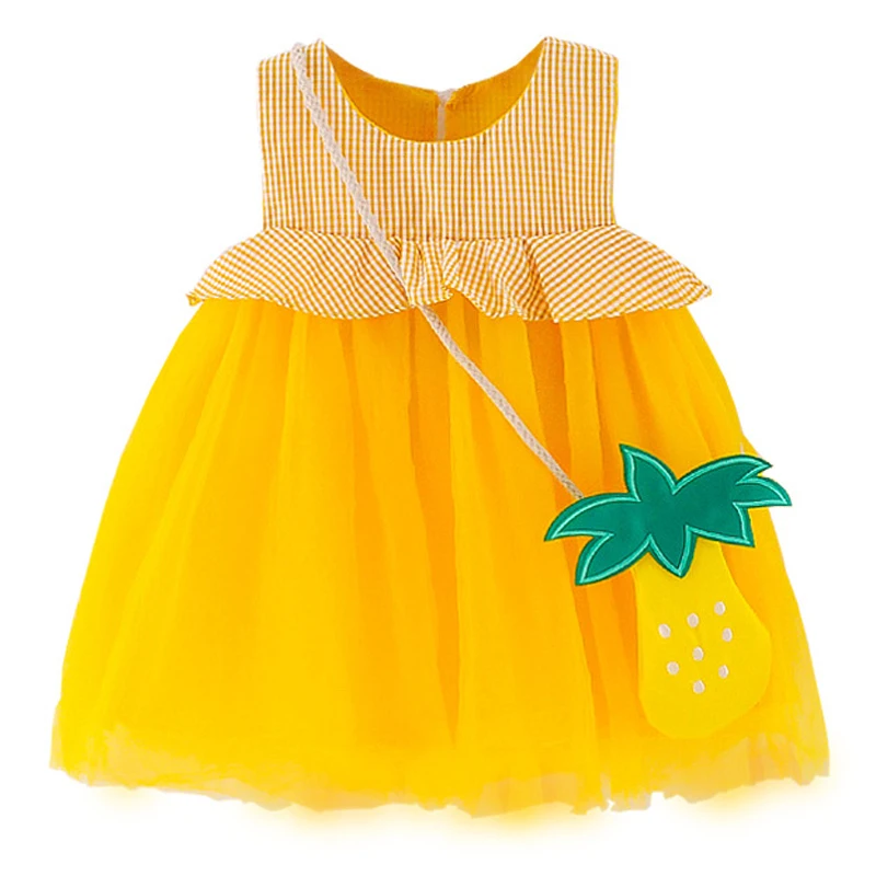 Summer Baby Girl Sleeveless Dress Kids Princess Cute Plaid Dress And Pineapple Small Bag Toddler Girls Dresses Infant Vestidos 
Summer Baby Girl Sleeveless Dress Kids Princess Cute Plaid Dress And Pineapple Small Bag Toddler Girls Dresses Infant Vestidos