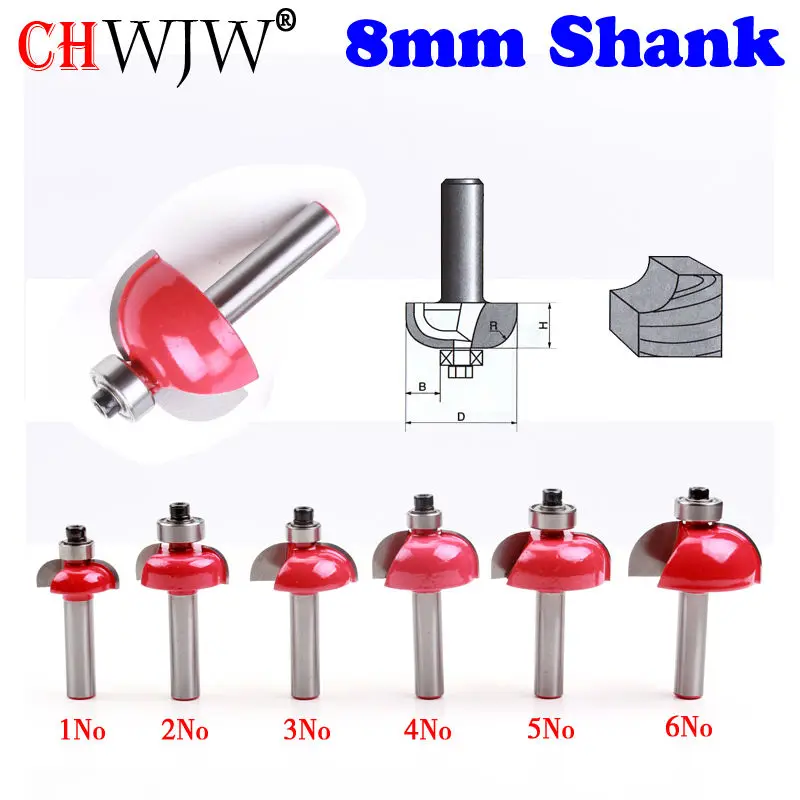 

1PC 8mm Shank High Quality Cove Bit With Bearing Dovetail Router Bit Cutter wood working
