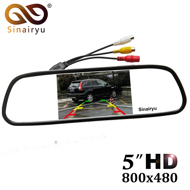 

2020 5" Digital Color TFT 800*480 LCD Car Parking Mirror Monitor 2 Video Input For Rear view Camera Parking Assistance System