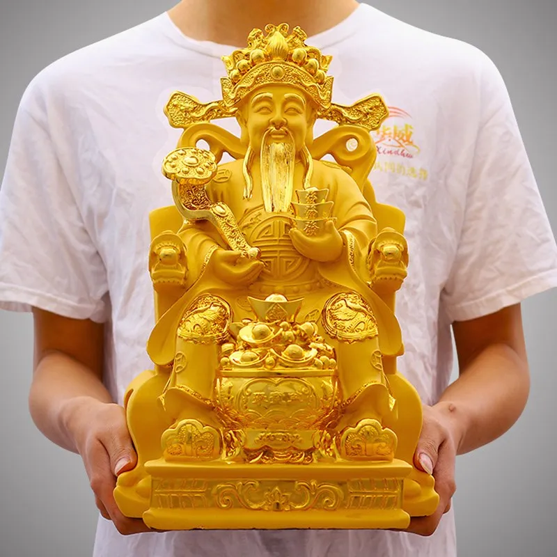 40CM Large # HOME Shop business company efficacious Money Drawing the god of wealth GOLD CAI SHEN FENG SHUI Mascot statue
40CM Large # HOME Shop business company efficacious Money Drawing the god of wealth GOLD CAI SHEN FENG SHUI Mascot statue