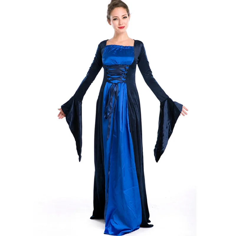 Halloween Party Princess Costumes Adult Sexy Lady Dress Blue and Black Cosplay Long Costume Hot Fancy Clothing 
Halloween Party Princess Costumes Adult Sexy Lady Dress Blue and Black Cosplay Long Costume Hot Fancy Clothing