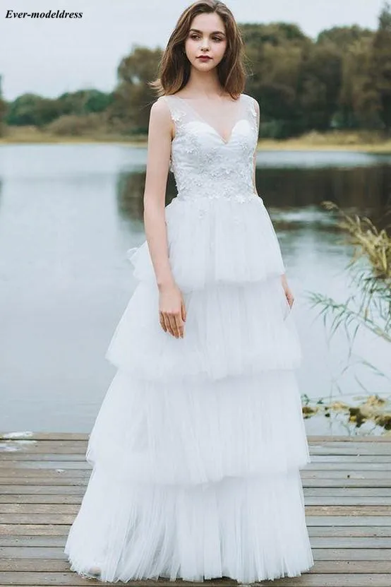 Gorgeous Wedding Dresses 2019 Tiered A-Line Lace Appliues Backless Floor Length Elegant Bridal Gowns Vestidos De Noiva Plus Size
Gorgeous Wedding Dresses 2019 Tiered A-Line Lace Appliues Backless Floor Length Elegant Bridal Gowns Vestidos De Noiva Plus Size