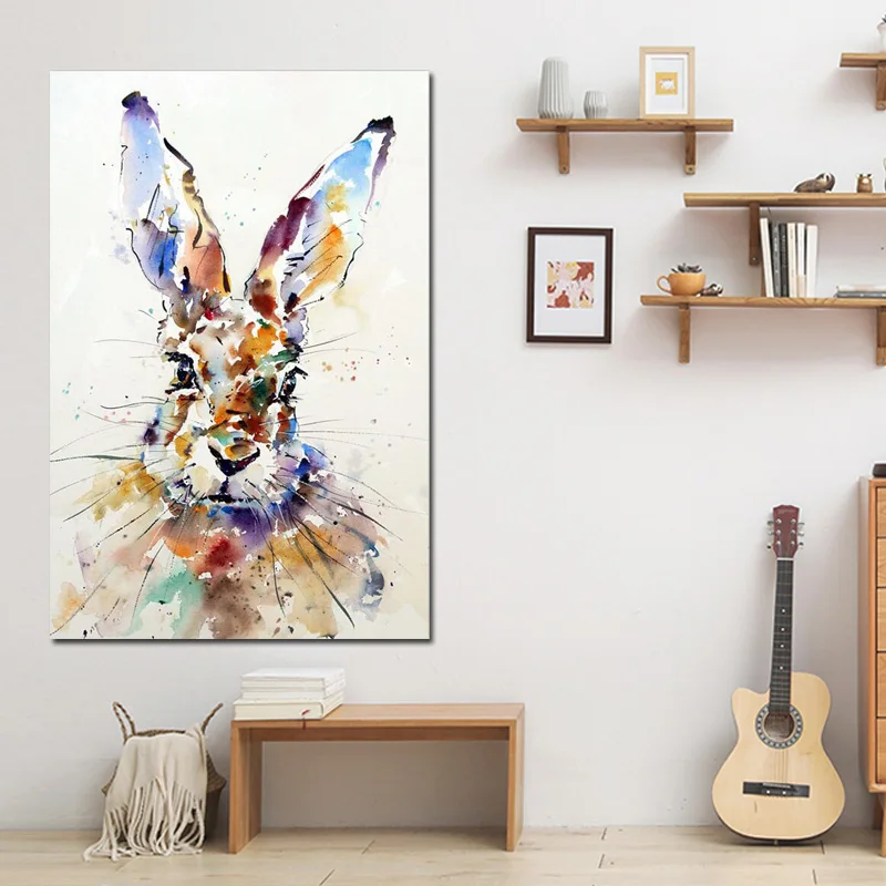 Watercolor Rabbit Abstract Animal Canvas Painting Scandinavian Art Minimalist Wall Picture Poster and Print Modern Home Decor
Watercolor Rabbit Abstract Animal Canvas Painting Scandinavian Art Minimalist Wall Picture Poster and Print Modern Home Decor