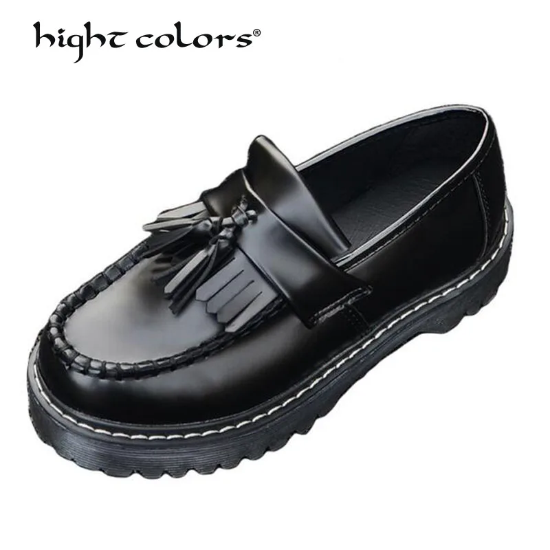 High Quality Women oxfords Flats Platform shoes PU Leather Tassel Slip-on pointed Creeper black Brogue Loafers Brand
High Quality Women oxfords Flats Platform shoes PU Leather Tassel Slip-on pointed Creeper black Brogue Loafers Brand