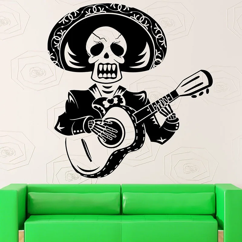 Art Design Creative Skull Man Play The Guitar Wall Sticker Mexico Mariachi With Sombrero Vinyl Wall Mural Home Special Decor 223
Art Design Creative Skull Man Play The Guitar Wall Sticker Mexico Mariachi With Sombrero Vinyl Wall Mural Home Special Decor 223