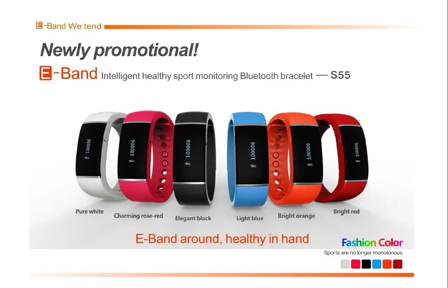 2pcs Smartband Smart Bracelet S55 Bluetooth Wristband E Band Fitness Sports Pedometer Anti-Lost Clock Waterproof Dustproof Alarm |