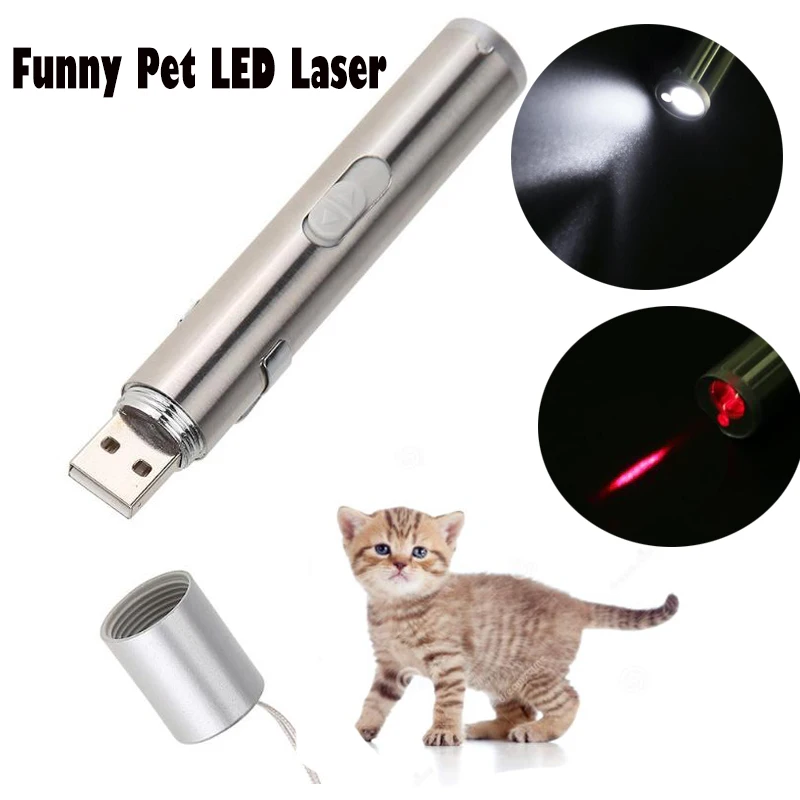 High brightness USB Rechargeable Mini Red Laser Pointer Pen with White LED Light Torch Children Pet Cat Toys
High brightness USB Rechargeable Mini Red Laser Pointer Pen with White LED Light Torch Children Pet Cat Toys