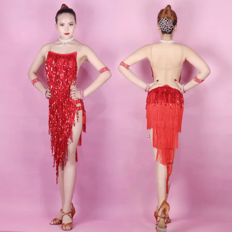 Red Sequins Latin Dance Dresses For Women High-end Custom Sexy Salsa Fringe Skirt Female Ballroom Competition Dress
Red Sequins Latin Dance Dresses For Women High-end Custom Sexy Salsa Fringe Skirt Female Ballroom Competition Dress