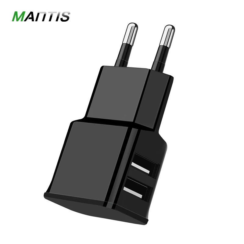 Сетевое зарядное устройство для телефонов с 2 портами USB 5 В а европейской вилкой