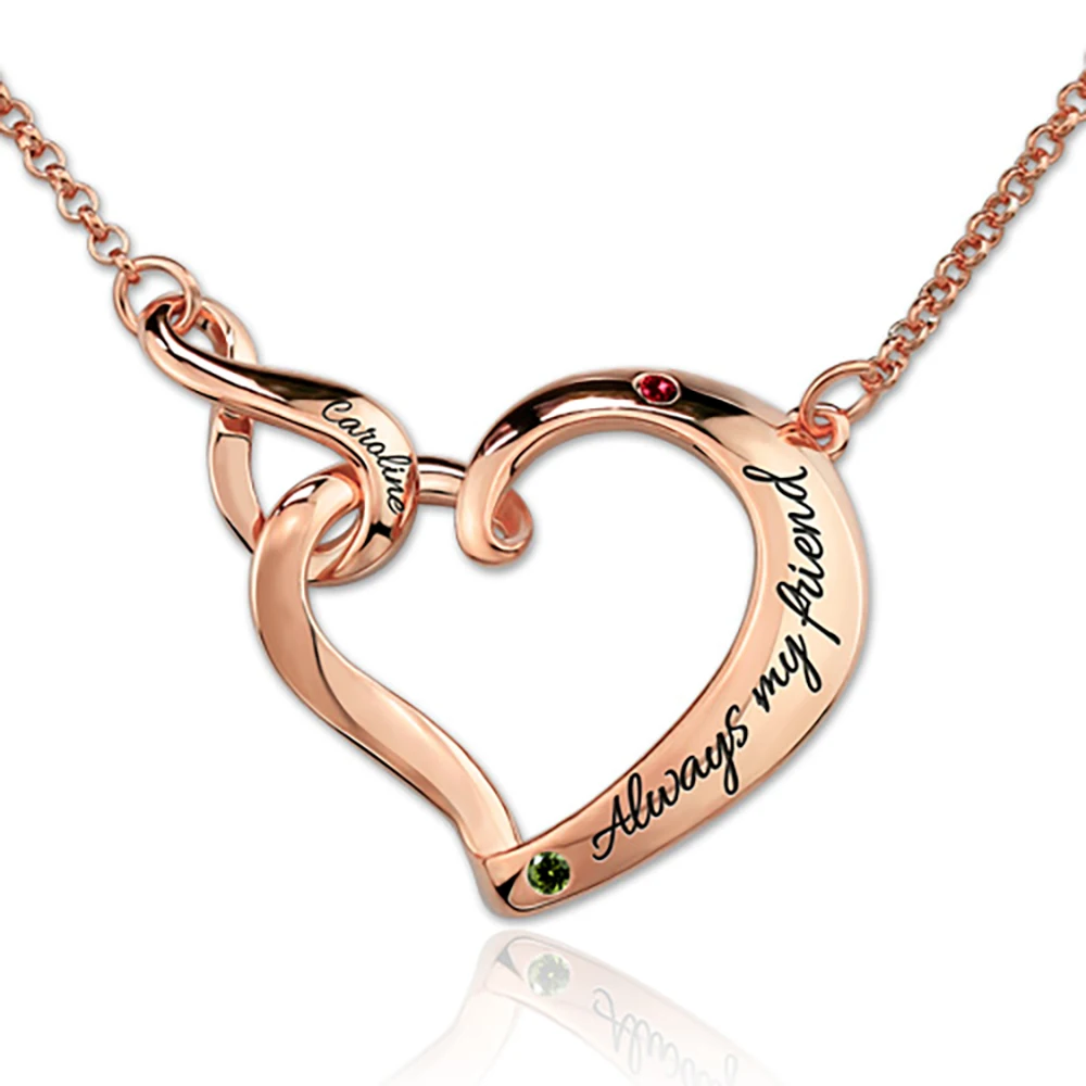 Sweey Dropshipping Personalized Infinity Love Heart Necklace with Birthstones Names and Birthstones Valentine Birthday Gift
Sweey Dropshipping Personalized Infinity Love Heart Necklace with Birthstones Names and Birthstones Valentine Birthday Gift