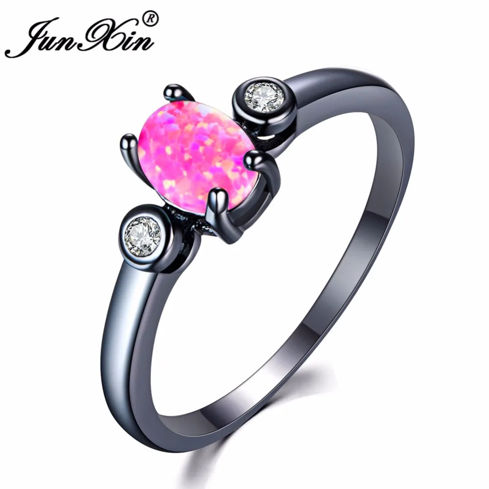 JUNXIN Fashion Blue/White Oval Fire Opal Ring Black Gold Filled Jewelry Vintage Wedding Rings For Women Christmas Gifts
JUNXIN Fashion Blue/White Oval Fire Opal Ring Black Gold Filled Jewelry Vintage Wedding Rings For Women Christmas Gifts