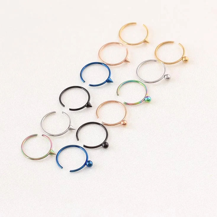 Hoop Nose Ring Ball Cone Earring Fake Nose Stud Open 20G 8mm Medical Nostril Clip On Nose Body Fake Piercing Jewelry For Women
Hoop Nose Ring Ball Cone Earring Fake Nose Stud Open 20G 8mm Medical Nostril Clip On Nose Body Fake Piercing Jewelry For Women
