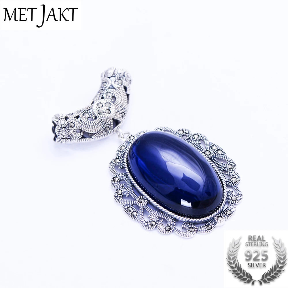 MetJakt Vintage Sapphire Pendants Solid 925 Sterling Silver Pendant for Sweater Chain for Women's Wedding Party Luxury Jewelry
MetJakt Vintage Sapphire Pendants Solid 925 Sterling Silver Pendant for Sweater Chain for Women's Wedding Party Luxury Jewelry