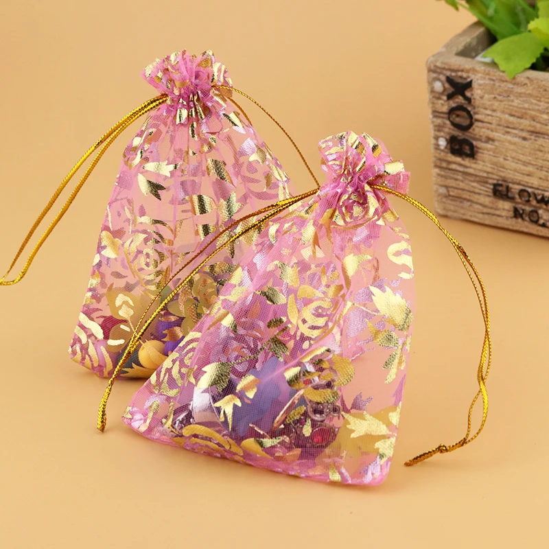 Best Price 500pcs Gold Rose Print Jewelry Pouch Wedding Party Gift Candy Pink Organza Bag 17x23cm
Best Price 500pcs Gold Rose Print Jewelry Pouch Wedding Party Gift Candy Pink Organza Bag 17x23cm