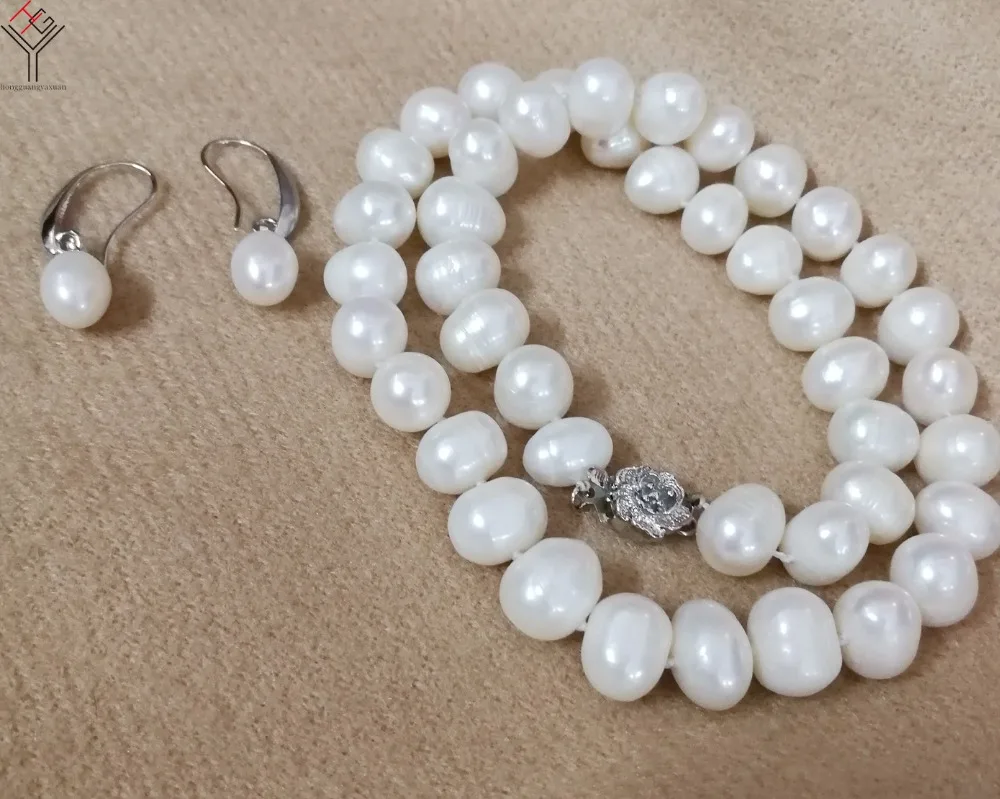 Women Jewelry Set 9x10mm pearl Bright white pearl flower clasp handmade necklace dangle hook earring Natural shell pearl gift
Women Jewelry Set 9x10mm pearl Bright white pearl flower clasp handmade necklace dangle hook earring Natural shell pearl gift