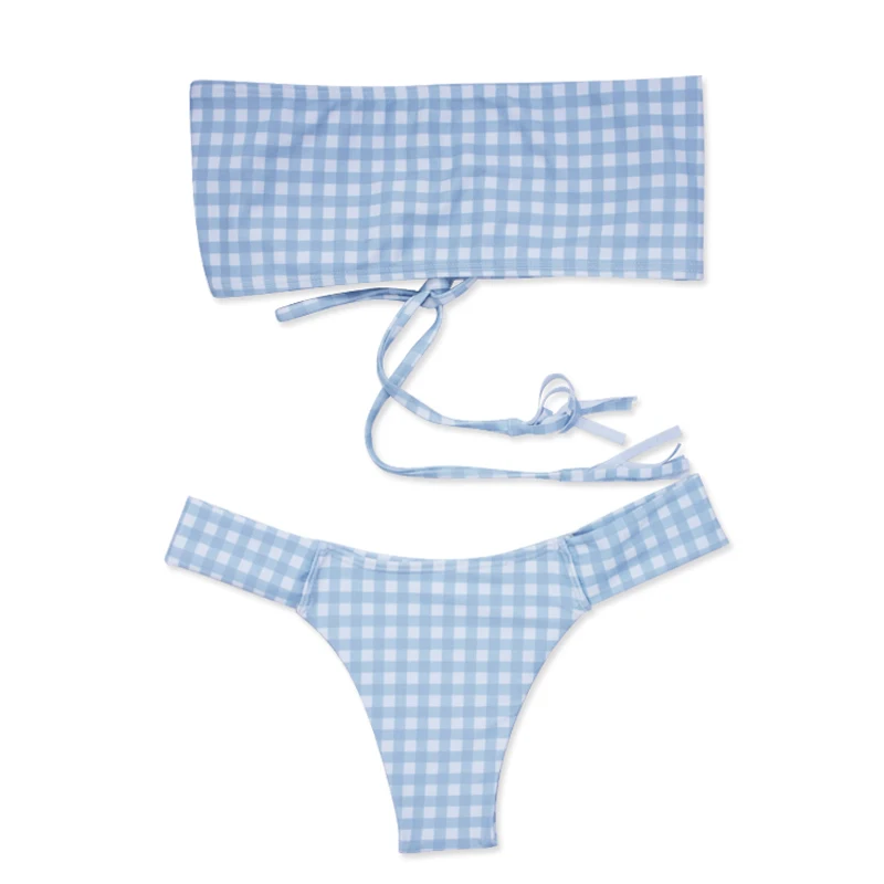 2019 Sexy Women Plaid Bandeau Off Shoulder High Waisted Padded Wireless Two Pieces Swimwear Bathing Suit
2019 Sexy Women Plaid Bandeau Off Shoulder High Waisted Padded Wireless Two Pieces Swimwear Bathing Suit