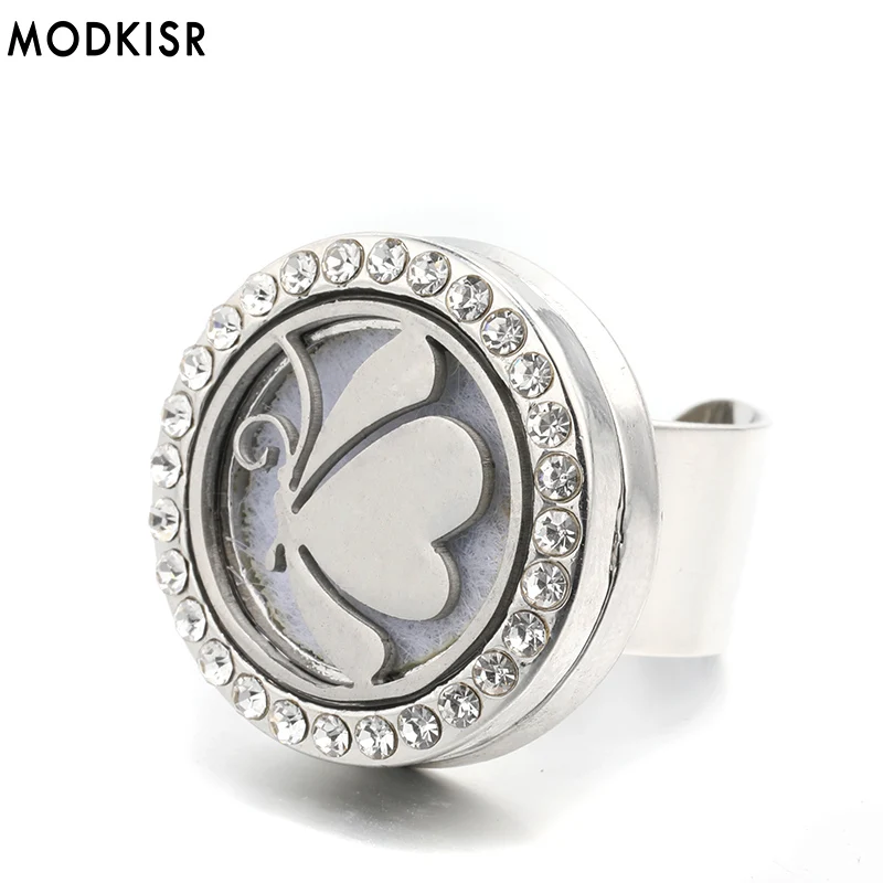 MODKISR Wholesale Stainless Steel Butterfly 25mm Temperament Aromatherapy Essential Oil Diffuser Women Rings Jewelry Female Ring
MODKISR Wholesale Stainless Steel Butterfly 25mm Temperament Aromatherapy Essential Oil Diffuser Women Rings Jewelry Female Ring