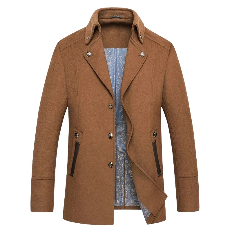 2019 New style men's wool coat man fashion stand collar single breasted woolen trench male slim overcoat
2019 New style men's wool coat man fashion stand collar single breasted woolen trench male slim overcoat