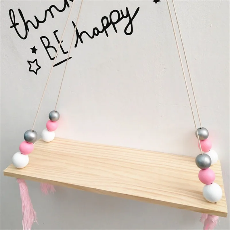 Creative Wooden Rack Storage Holder Furniture Toys for Kids DIY Wall Hanging Shelf Swing Children Room Decoration Ornamen | Игрушки и