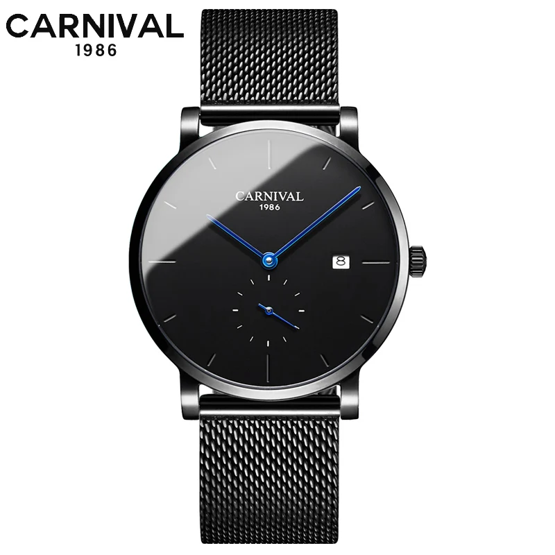 Sports fashion mechanical watch CARNIVAL 2019 automatic watch men's small seconds 24-hour dial sapphire Montre homme
Sports fashion mechanical watch CARNIVAL 2019 automatic watch men's small seconds 24-hour dial sapphire Montre homme