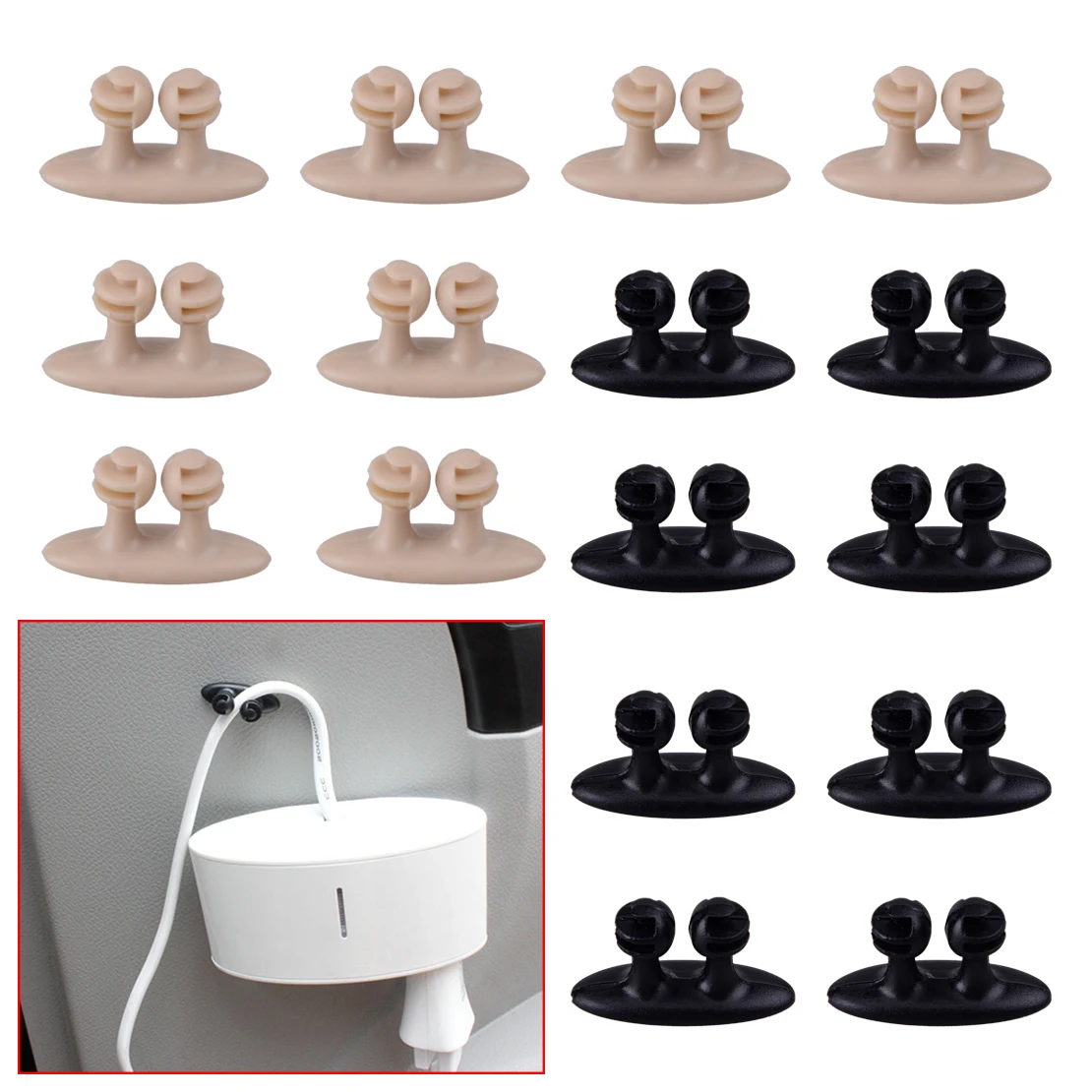 DWCX 8pcs Black Beige Cable Winder Wire USB Cable Holder Tie Clip Fixer Organizer Adhesive Car Charger Line Clasp Clamp
DWCX 8pcs Black Beige Cable Winder Wire USB Cable Holder Tie Clip Fixer Organizer Adhesive Car Charger Line Clasp Clamp