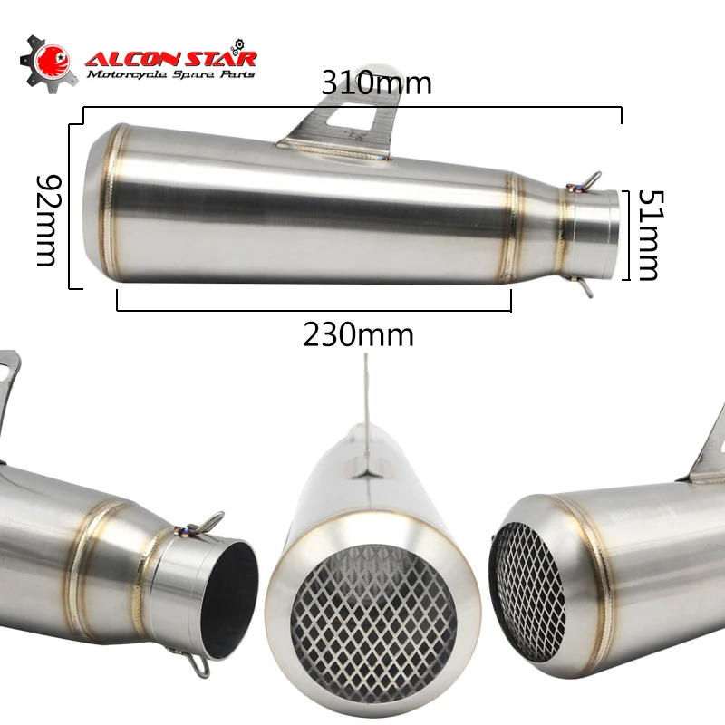 Alconstar- Universal Modified Motorcycle Exhaust Scooter Exhaust Muffler Dirt Pit Bike GP Moto Exhaust YZF R1 R6 FZ6 Z800 MT09
Alconstar- Universal Modified Motorcycle Exhaust Scooter Exhaust Muffler Dirt Pit Bike GP Moto Exhaust YZF R1 R6 FZ6 Z800 MT09
