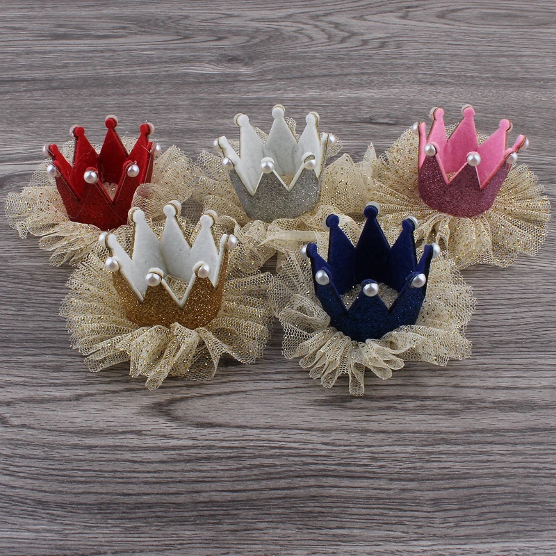 50pcs/lot 5colors Newborn 3D Felt Baby Crown+Chiffon Flower for Girls Hair Accessories Glitter Felt Crown For First Birthday Hat
50pcs/lot 5colors Newborn 3D Felt Baby Crown+Chiffon Flower for Girls Hair Accessories Glitter Felt Crown For First Birthday Hat