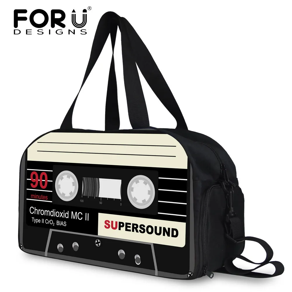 FORUDESIGNS Black Men Travel Bags Large Capacity Women Luggage Travel Duffle Bags Cassette Tape Printed Bag Multi-function Bags
FORUDESIGNS Black Men Travel Bags Large Capacity Women Luggage Travel Duffle Bags Cassette Tape Printed Bag Multi-function Bags