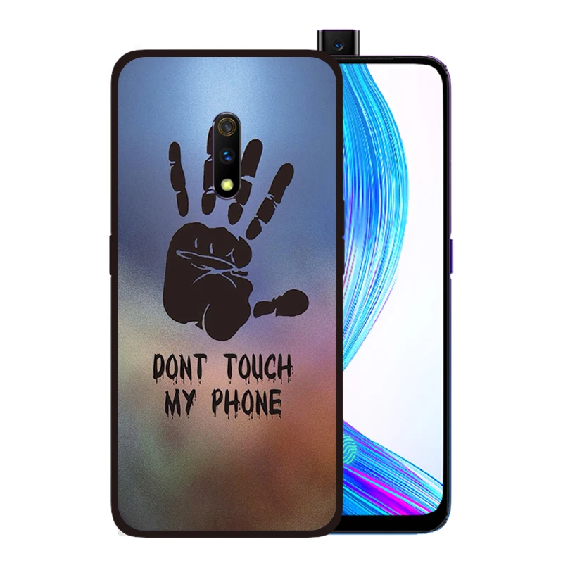 Мягкий силиконовый чехол черного цвета для OPPO Realme X Lite 3 Pro F11 F9 Find Don't Touch My Phone Cover |