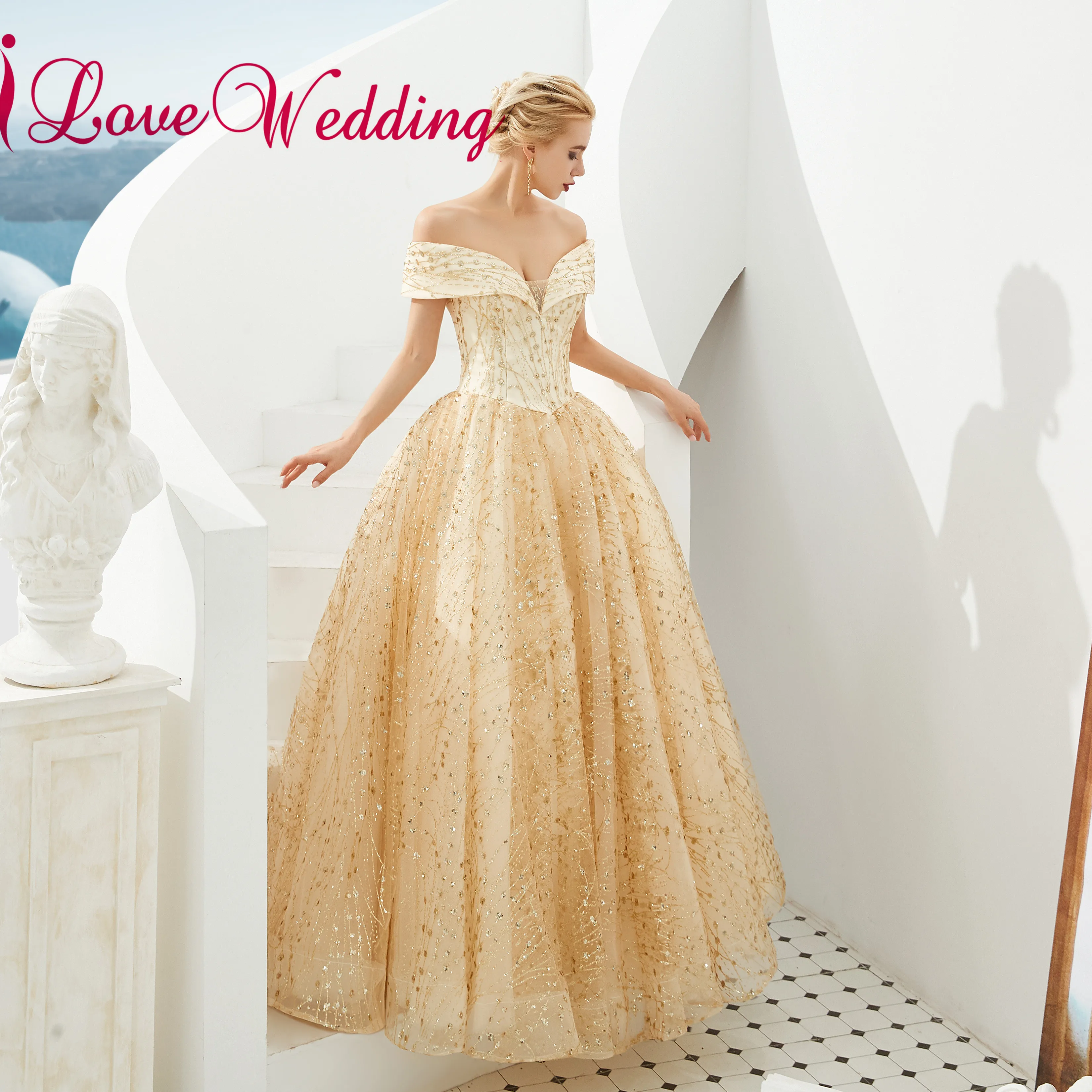 Wedding Dresses Off the Shoulder Ball Gown Bridal Dress Custom made Vestido De Novia Gold Luxury Wedding Gown
Wedding Dresses Off the Shoulder Ball Gown Bridal Dress Custom made Vestido De Novia Gold Luxury Wedding Gown