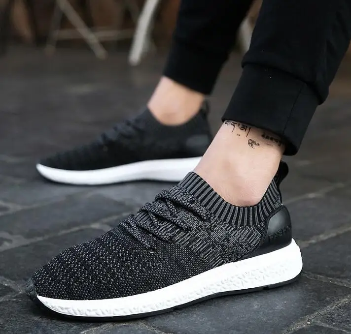 New listing hot sales summer Breathable Fly line sports shoes Men running shoes 1918