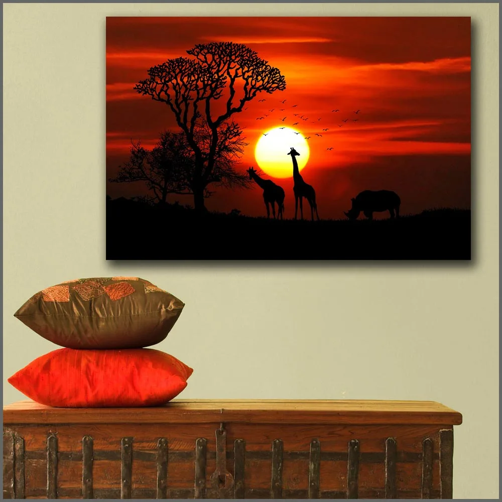 Large size Printing Giraffes Sunrises and sunsets Rhinoceroses Africa wall art canvas print pictures for living room and bedroom
Large size Printing Giraffes Sunrises and sunsets Rhinoceroses Africa wall art canvas print pictures for living room and bedroom